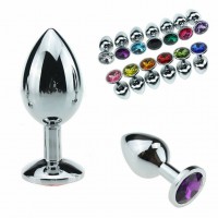 2021 Beginner Anal Plug Butt Stainless Steel Jeweled Butt Suction Cup Crystal Sex Toy Sa3329