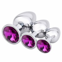 High Quality 3pcs In A Set Stainless Steel Anal Plug Metal Butt Plug For Adult